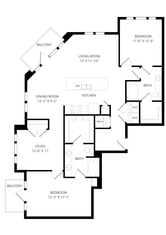Floor Plans The Crosby at the Brickyard Apartment Homes Farmers